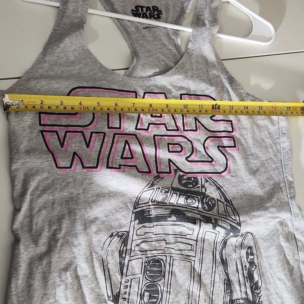 Star Wars tank top Womens racerback heather gray Sleeveless shirt size XL - Picture 7 of 8
